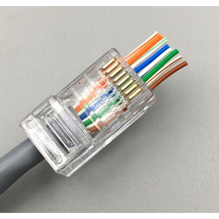 100pcs Tenda CAT5e RJ45 CAT6 Pass Through RJ45 Connector RJ 45 LAN ...