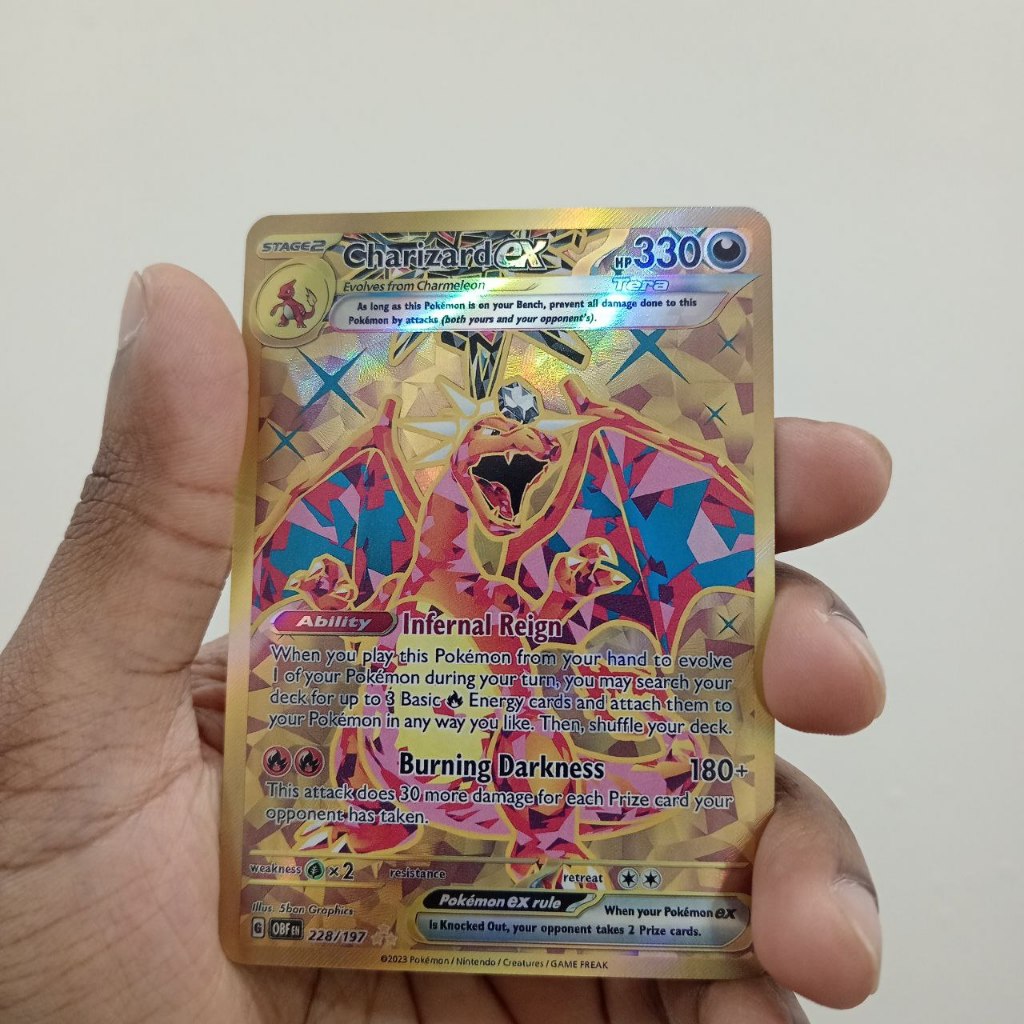228 197 pokemon card Pokmon Charizard ex 228/197 Gold Rare Full Art Holo OBF Card English