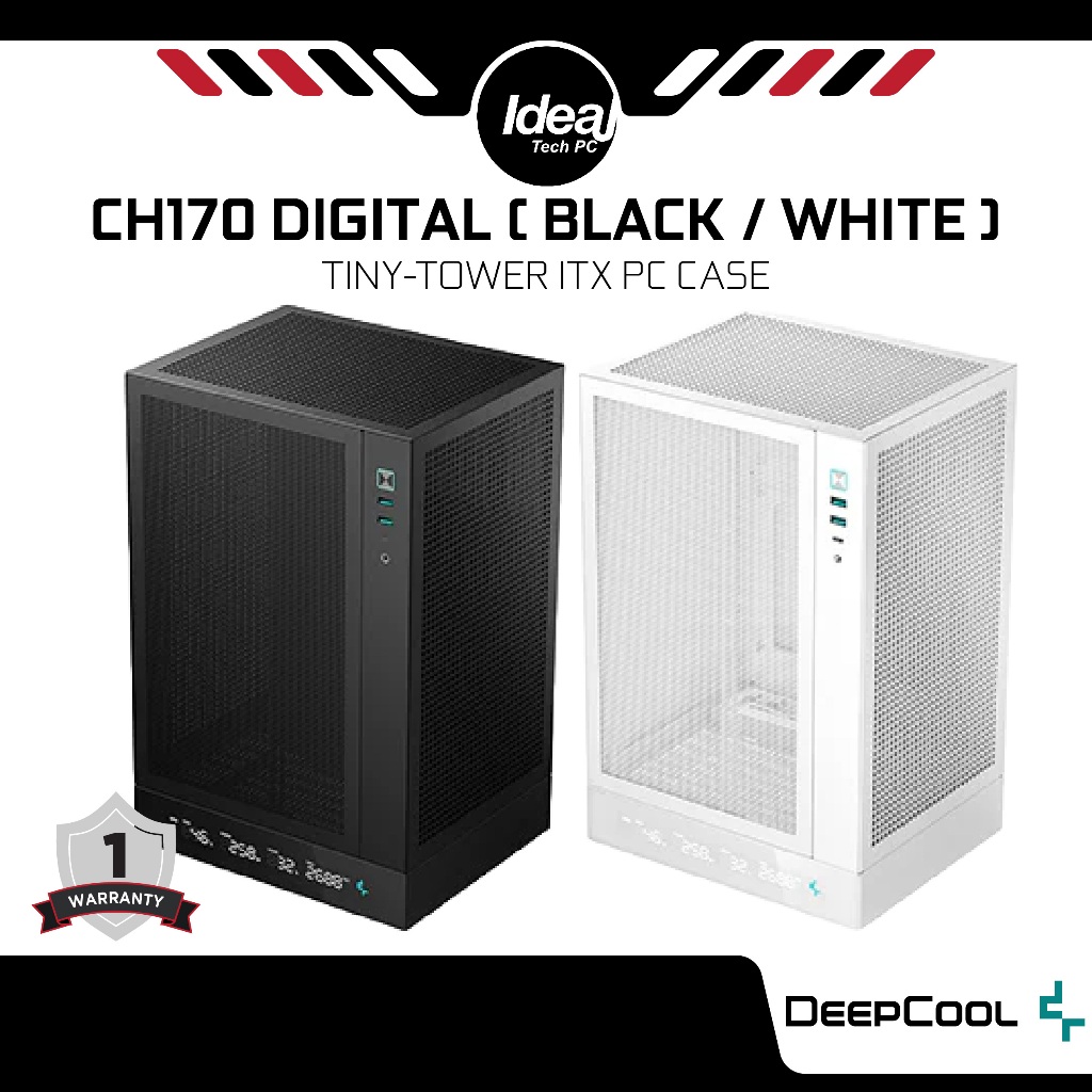 DEEPCOOL CH170 DIGITAL | BLACK / WHITE | HIGH AIRFLOW PANEL | TINY ...
