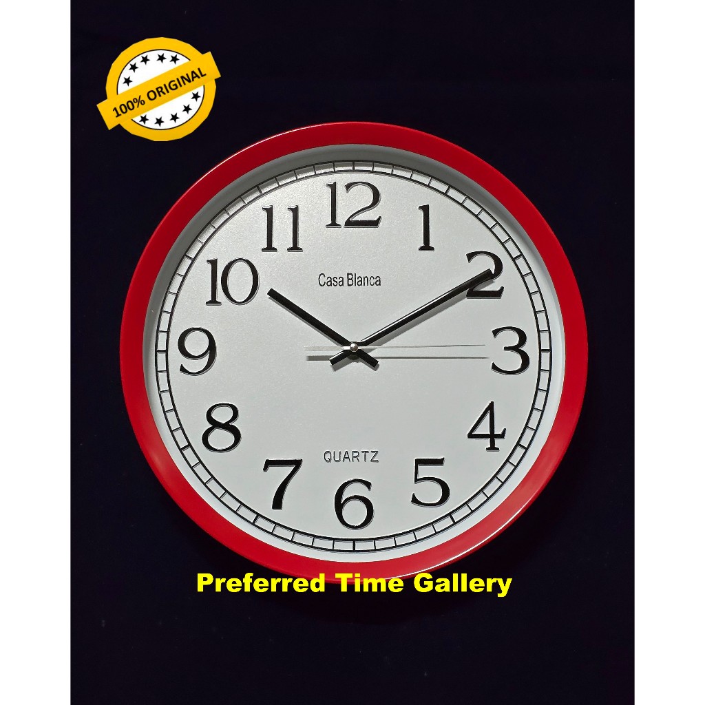 (Clock) 100% ORIGINAL Casa Blanca Wall Clock WH6385 Red Case Number ...
