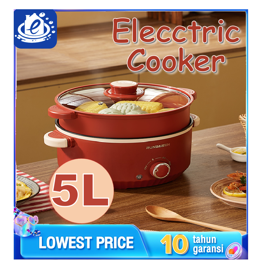 4.5 5L Capacity Non Stick Multi Cooker Multifunctional Electric Cooker with Steamer Electric Hot Pot Elektrik Periuk Shopee Malaysia