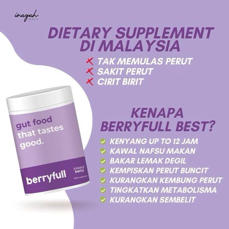 Berryfull By Inayah Beauty Diet Supplement Mixed Berry 20ml (10 Sachet ...