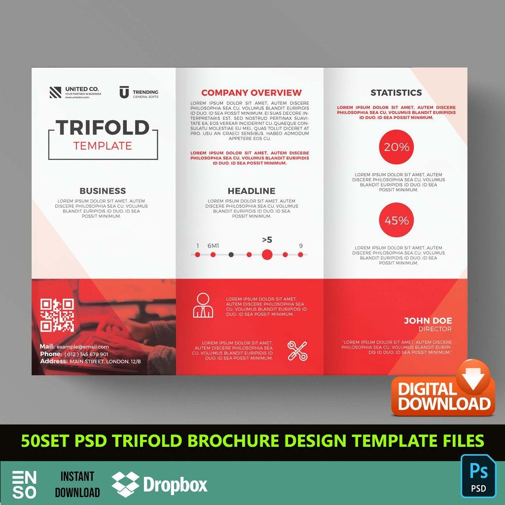 50-Set PSD Trifold Brochure Design Template | PHOTOSHOP Editable Design ...