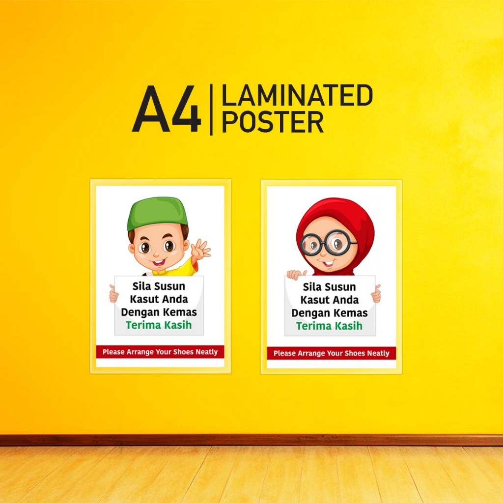 [Laminated Poster] A4 Size Papan Tanda Signage Sila Susun Kasut Anda ...