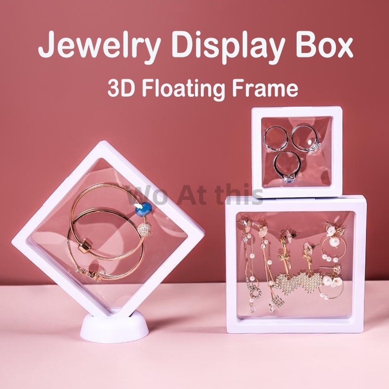 3D Transparent Jewellry Display Box Storage Box Kotak Permata Kotak ...