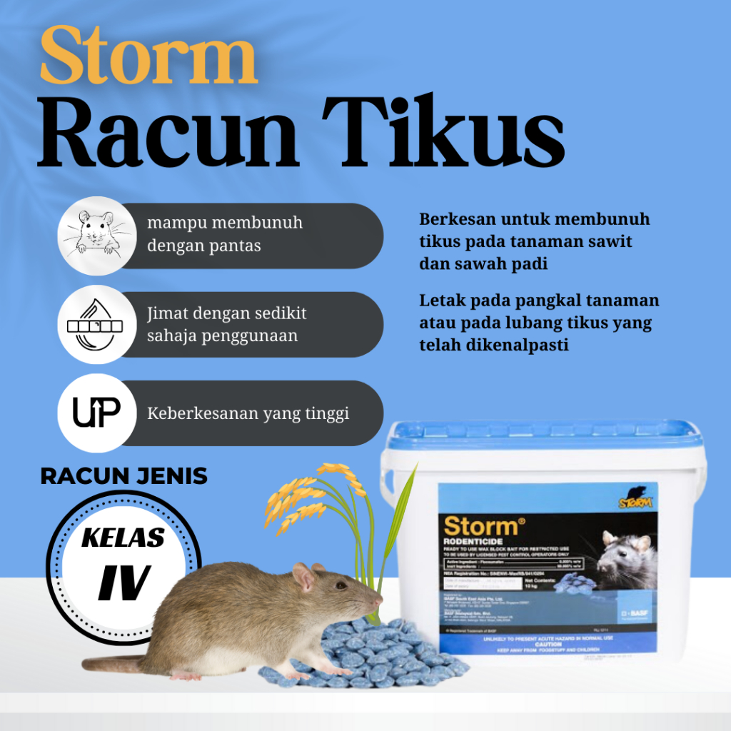 BASF Storm Rat bait Racun Tikus 50g umpan ubat effective pest control ...