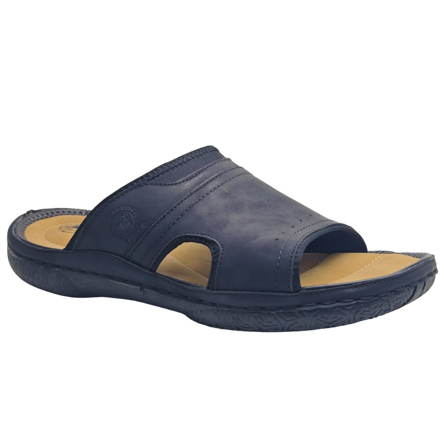 GREEN POINT CLUB M81 1048 1049 Men PU Leather Extra Cushioned Wide Feet Velcro Double Strap Slides Sandals Shopee Malaysia