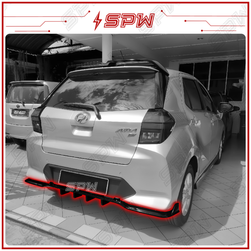 Perodua Axia (2023-2026) V2 Rear Bumper Diffuser Lip Rear Skirt ...