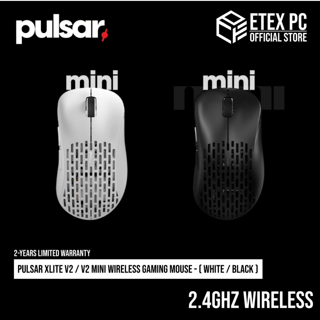 Pulsar Xlite V2 / V2 Mini Wireless Gaming Mouse - ( White / Black ...