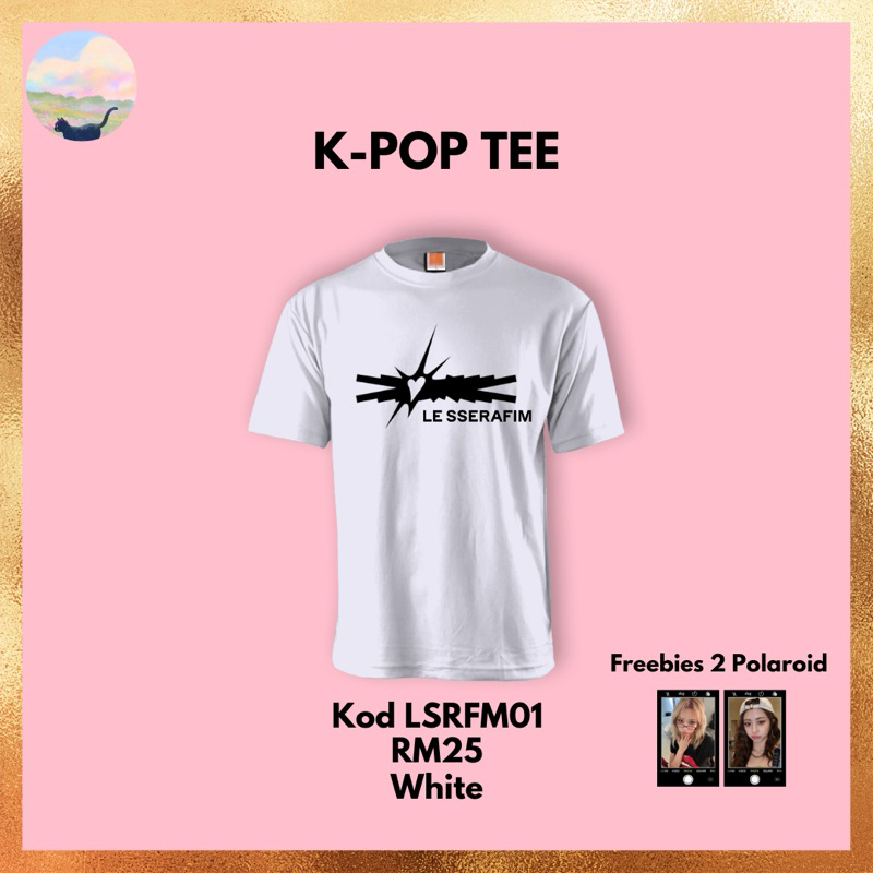 K-POP TEE LE SSERAFIM LESSERAFIM 01 CRAZY LOGO | Shopee Malaysia