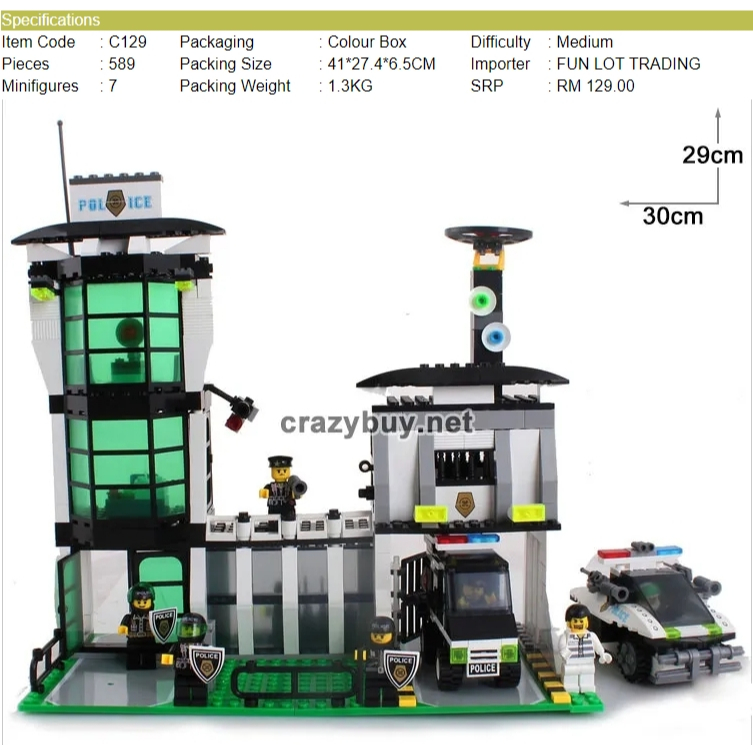 Enlighten Bricks 129 Riot Police Headquaters Building Blocks Toy LEGO 7035 Compatible Christmas Gifts for Kids Students Shopee Malaysia