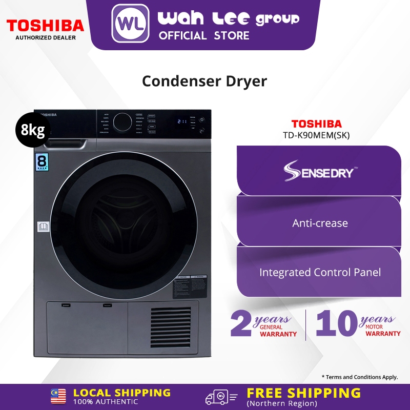 Toshiba TDK90MEM(SK) 8KG SENSEDRY™ Condenser Dryer / Dryer Machine