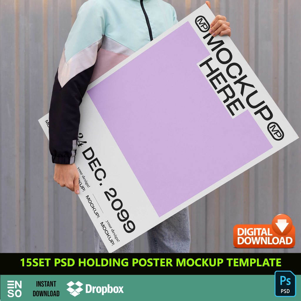 15-Set PSD Holding Poster Design Mockup | PHOTOSHOP Editable Mockup ...