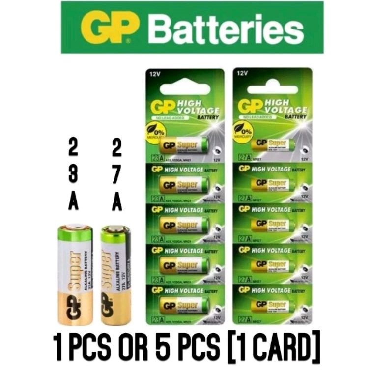 GP HIGH Voltage Super Alkaline Battery 23A / 27A 1pcs/5pcs(1Card) 12v ...
