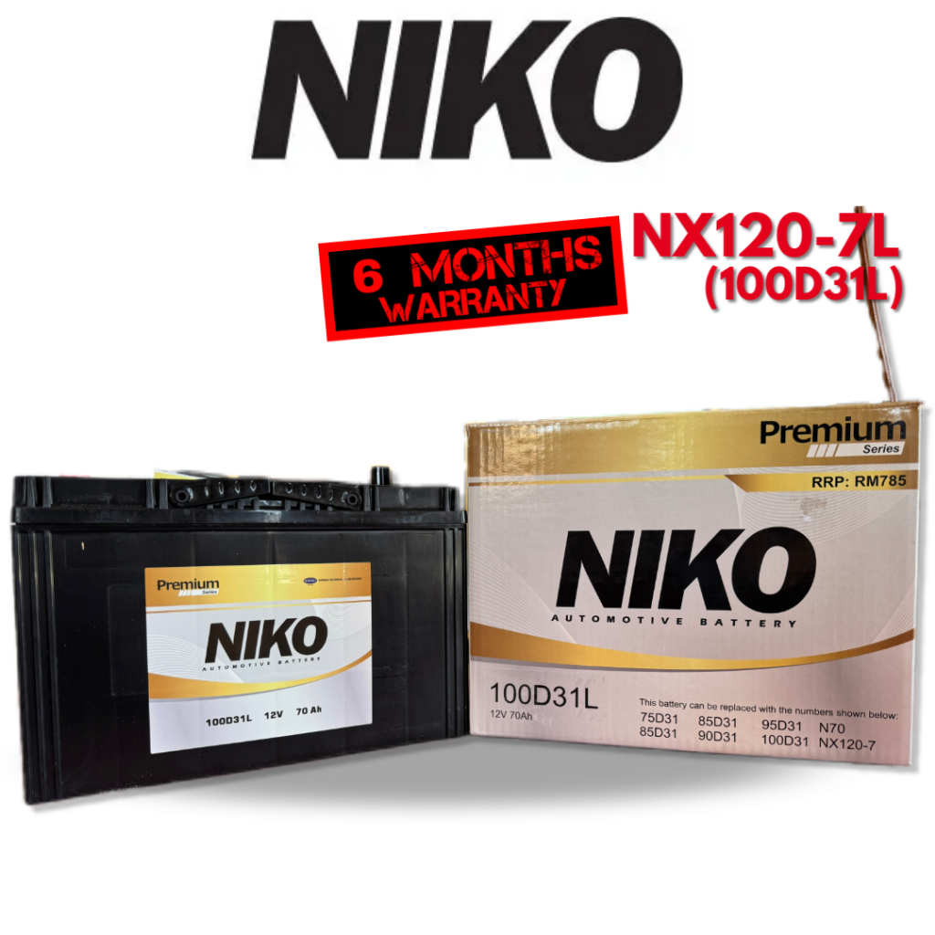 SABAH】NIKO Gold Premium NX120-7L NX120-7R 100D31L Car Bateri