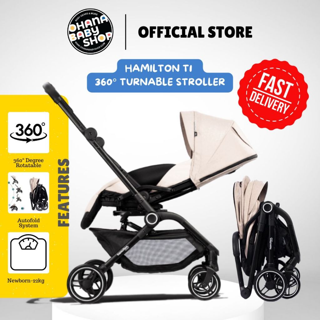 Hamilton T1 360 Turnable Seat Spin 2 Way Facing Stroller| Compact Two ...