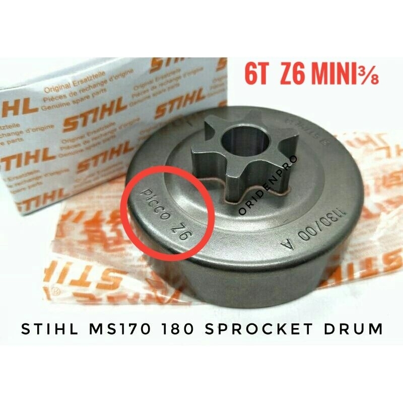 Pignon Pompe Stihl Ms200t Pignon De Pompe à Huile Compatible Stihl 020/020T/MS200/MS200T - 6 Dents - Pas 3/8LP - Réf 1129-640-7100 Huile De Chaine De Tronconneuse - Foto 2