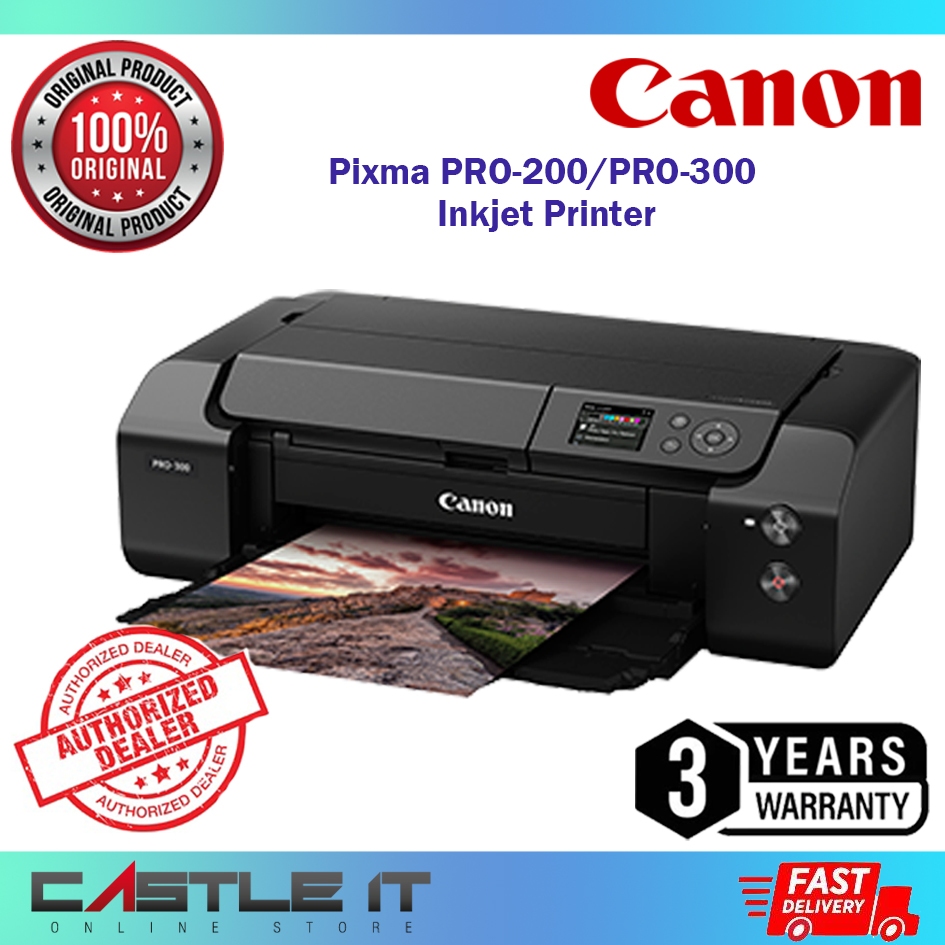 Canon Pixma PRO-200/PRO-300 Wireless Professional Inkjet Photo Printer ...