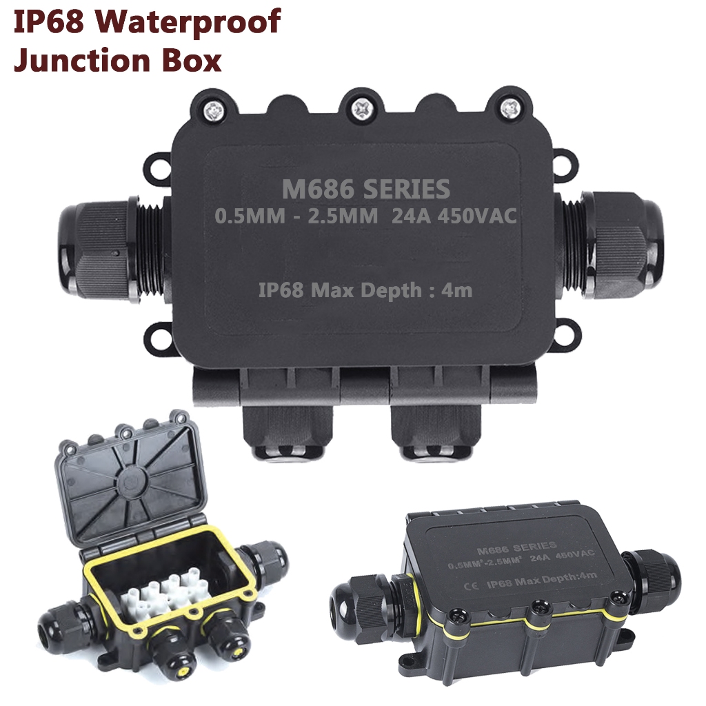 3H Kotak Sambungan Kabel IP68 [2 Way/3 Way/4 Way] Outdoor Waterproof ...