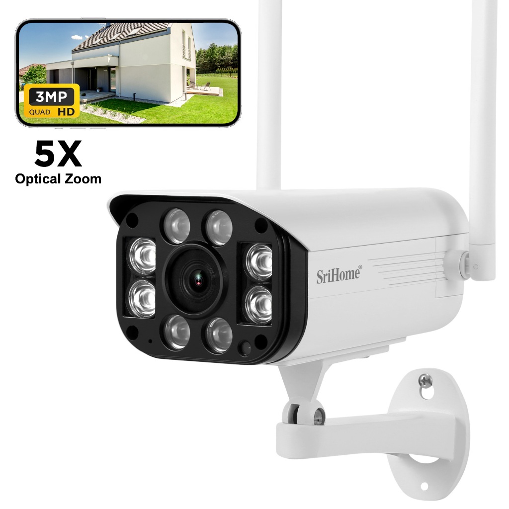 1080P HD Wireless Security Camera - 5X Zoom, Outdoor IP Camera, Night Vision, 2-Way Audio