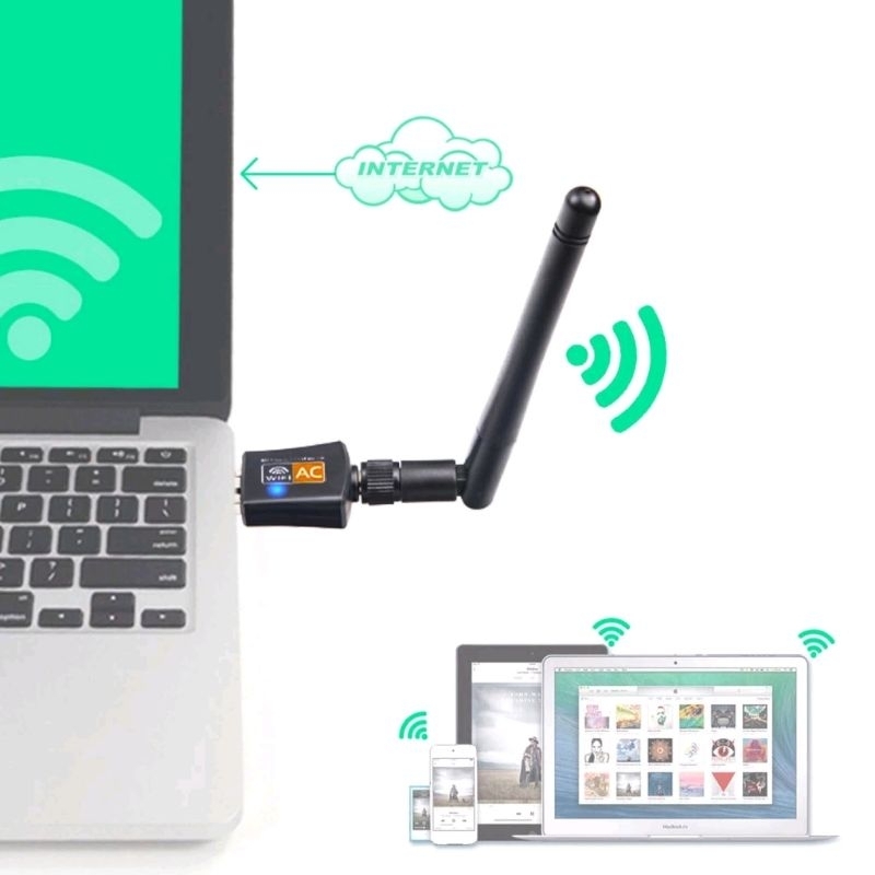[Ready Stock] High-speed Dual-band WiFi Adapter 2.4GHz+5GHz | Shopee ...