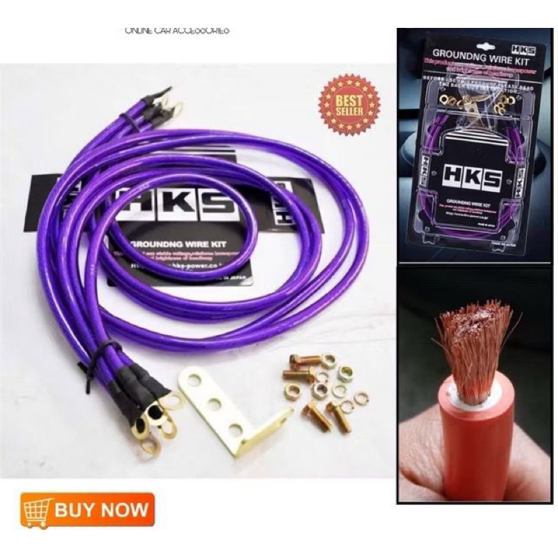 (3 Colour) HKS Car Universal 5 Points Earth System Grounding Ground ...
