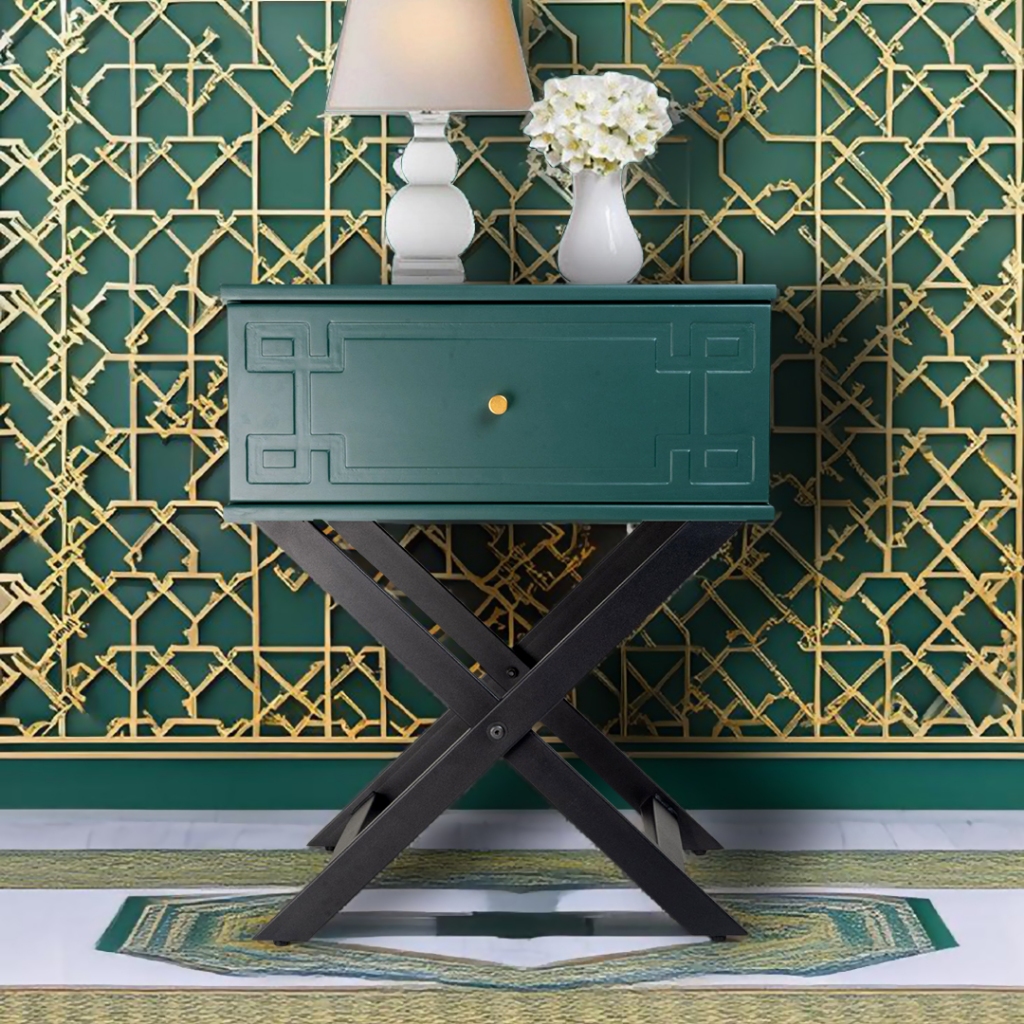 Minya (Pattern) Bedside Table with Drawer Bedroom Furniture (EM227 ...