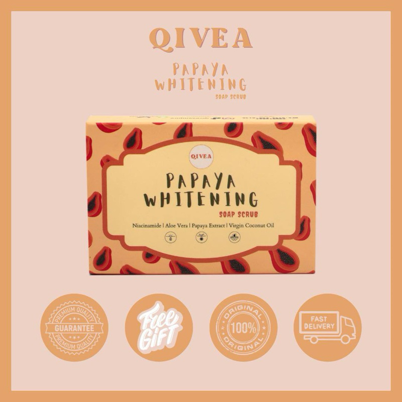 Qivea Official | 100% Original | Papaya Whitening Soap Scrub | Shopee ...