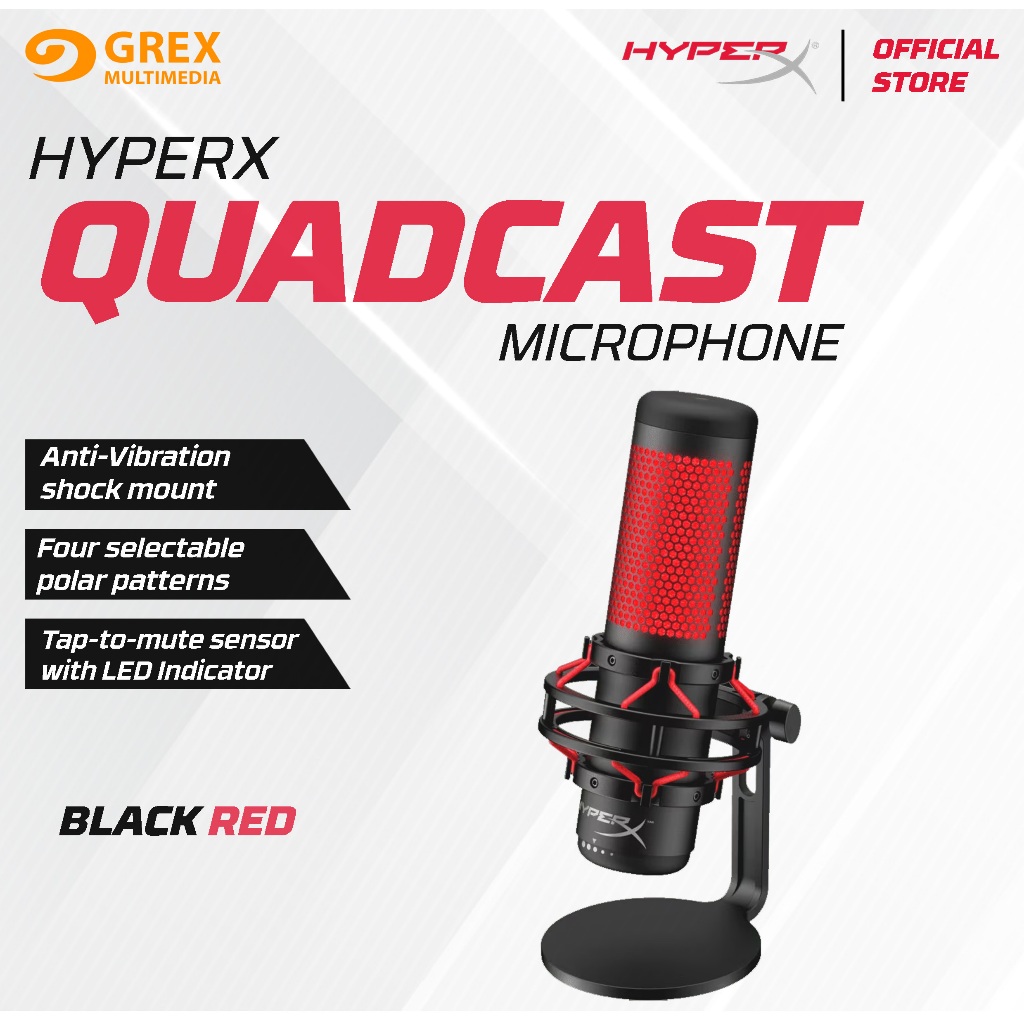 HyperX QuadCast – USB Condenser Gaming Microphone Black [4P5P6AA