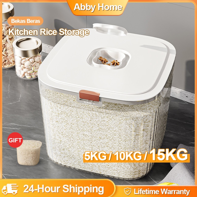 Rice Storage Box Grain Container Household Cereal Rice Bucket ...