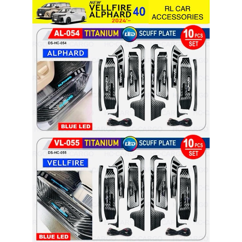Toyota alphard Vellfire ANH20 AGH30 Ah40 foot door side step led scuff ...