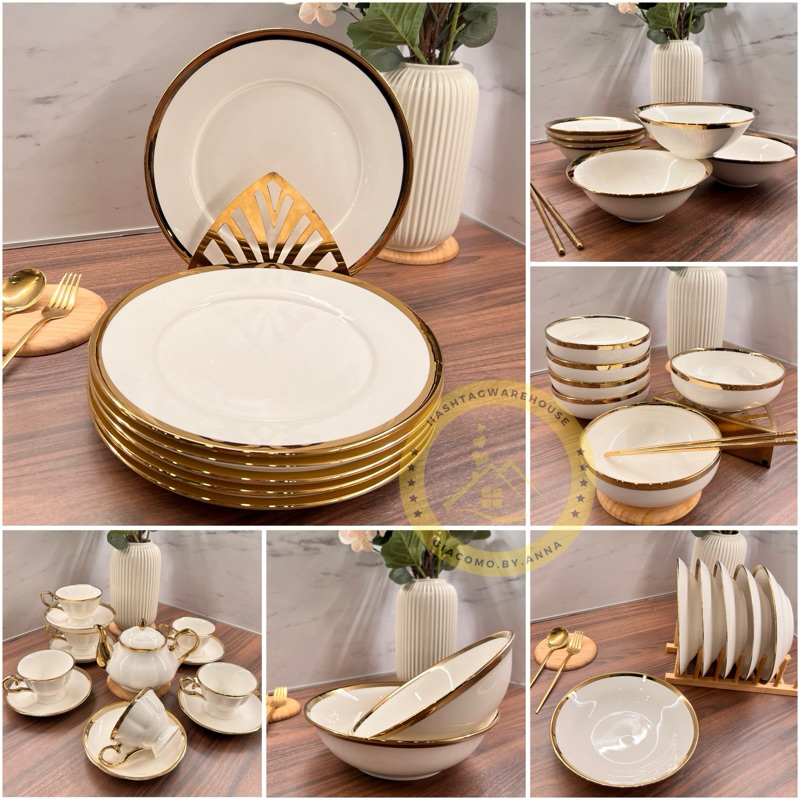 EXQUISITE GOLD 👑 10.5” Royal Buffet Plates [ FULL DINING SET ]