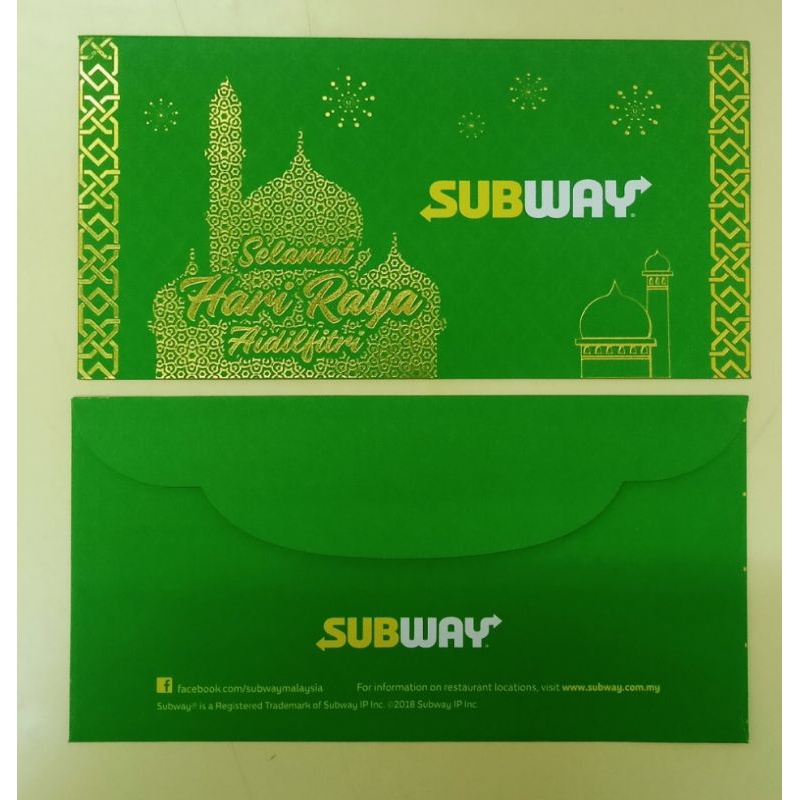 SAMPUL DUIT RAYA SUBWAY ( 1keping) | Shopee Malaysia