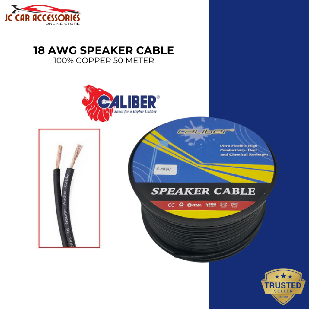 CALIBER SPEAKER CABLE 18AWG Car Speaker Cable Speker Kabel Kereta