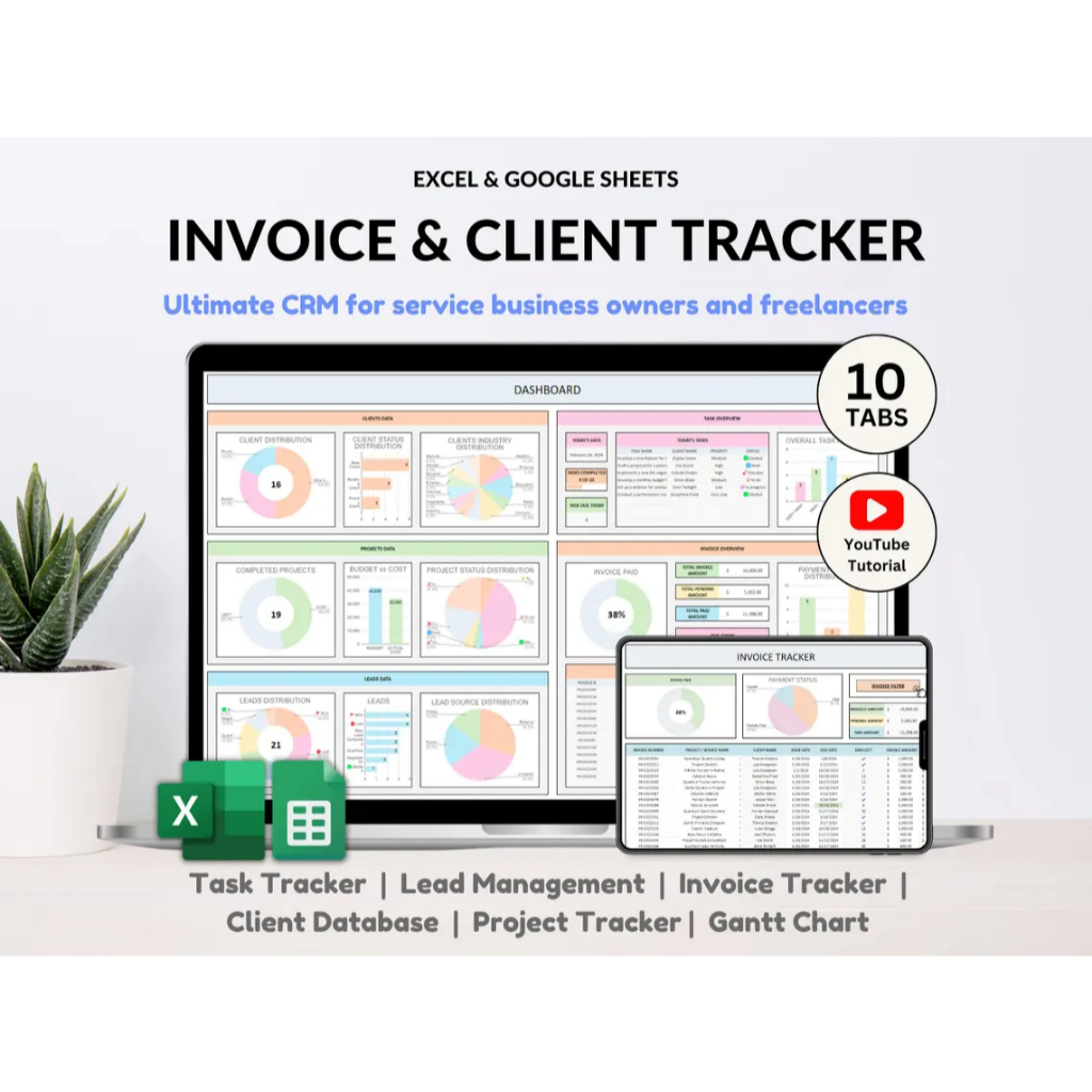 Invoice Client Client Tracker Template Small Business CRM Template ...