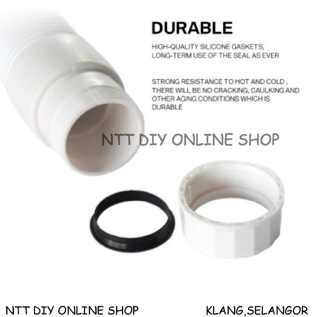 NTT DIY Flexible Tube Hose Pipe Unitrap Outlet pvc for Sink Drain Waste ...