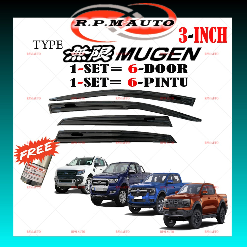 (4 PCS) Air Press Ranger Window Tingkap kereta Ford Ranger Door Visor ...