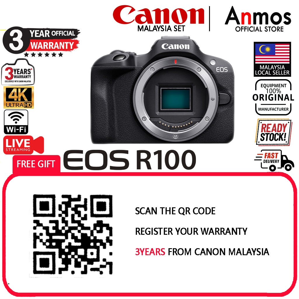 Canon EOS R100 Mirrorless Camera Body with RF-S 18-45mm Lens VLOG SET ...