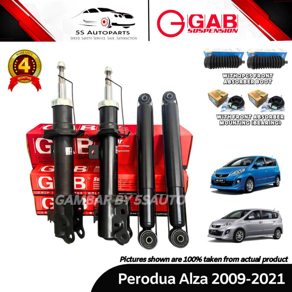 GAB Alza (09'21') Front (Depan) & Rear (Belakang) Gas Shock Absorber