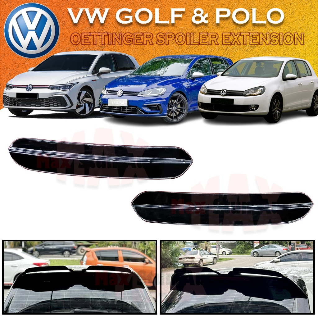 OETTINGER SPOILER EXTENSION FLAPS REAR WING FIT FOR VOLKSWAGEN VW GOLF ...