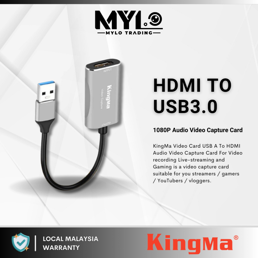 Kingma HDMI To USB HDMI To USB-C 1080P Audio Video Capture