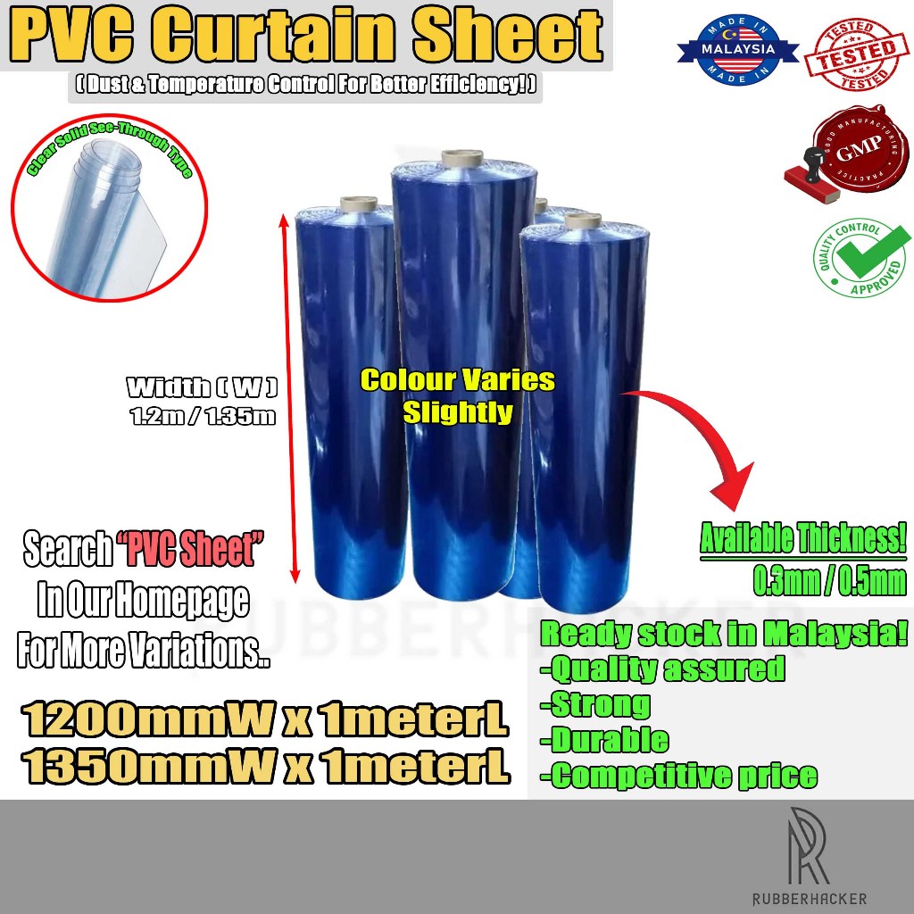 PVC clear sheet with 0.3mm / 0.5mm Thickness 1.2m / 1.37m Width and ...