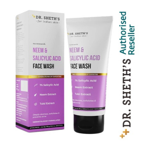 Gel Douche Anti-acné Dr. Sheth’s à L'extrait De Neem Et Acide Salicylique – Nettoie Et Purifie La Peau Grasse (250 Ml)