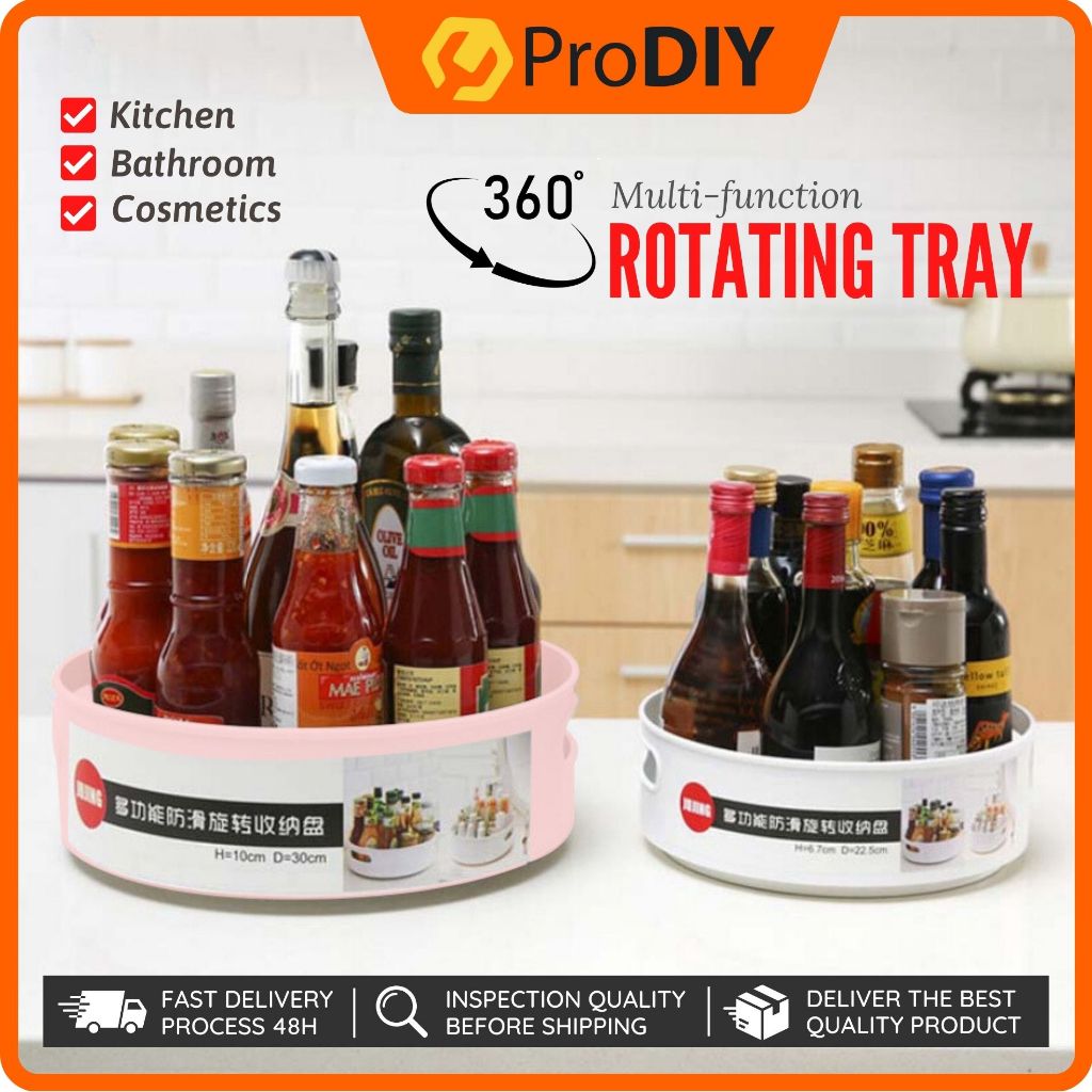 Multifunctional Rotating Rack Thickened Non-Slip Storage Tray Oil Salt ...