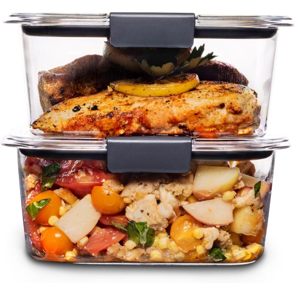 Rubbermaid Brilliance BPA Free Food Storage Containers with Lids Set of
