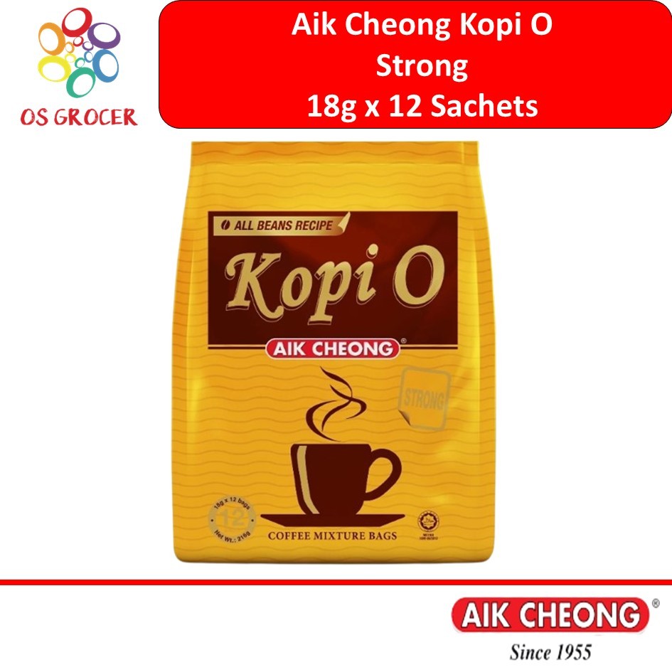 🎈🎈 Aik Cheong Kopi-O Strong 216g ( 18g x 12 Sachets ) | Shopee Malaysia