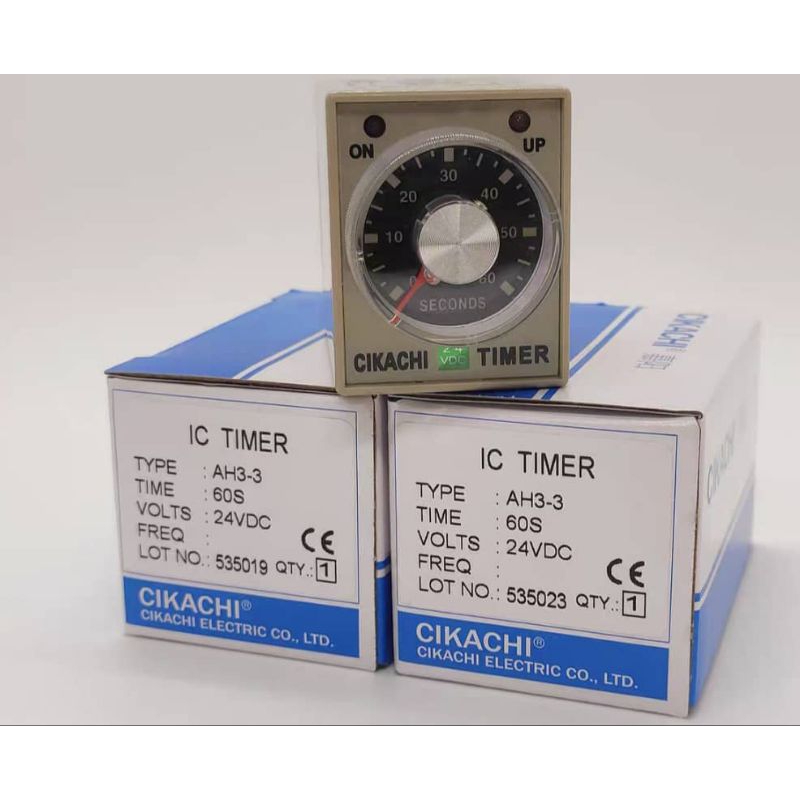 Original CIKACHI Analog Timer AH3-3 240VAC / 24VDC Supply 2 Output ...