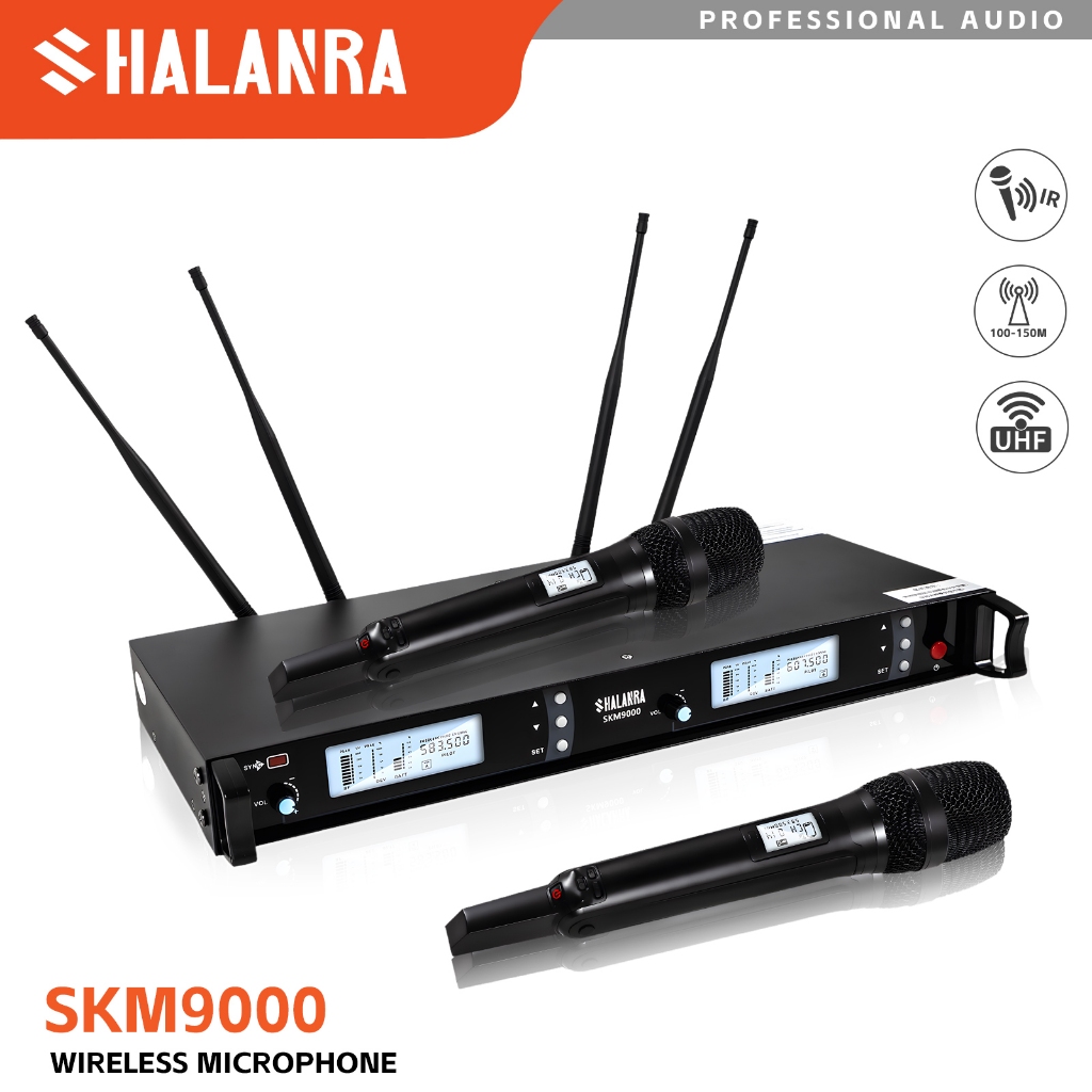 Microfono Wireless Professionale SKM9000 UHF, Frequenza Regolabile, Audio Cristallino Per Concerti, Matrimoni, Insegnamento