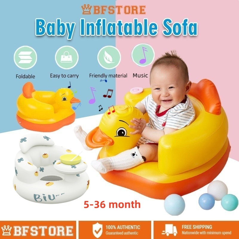Baby Inflatable Chair with Plate Soft Chair Seat PVC Duck Music Chair ...