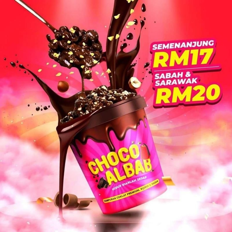 CHOCO ALBAB TUB PINK WITH ALMOND (CHOCO RICE/CHOCO BALL/MINI CHOCO ...